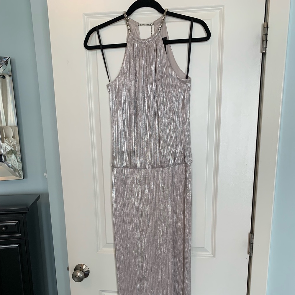 Laundry silver halter maxi dress